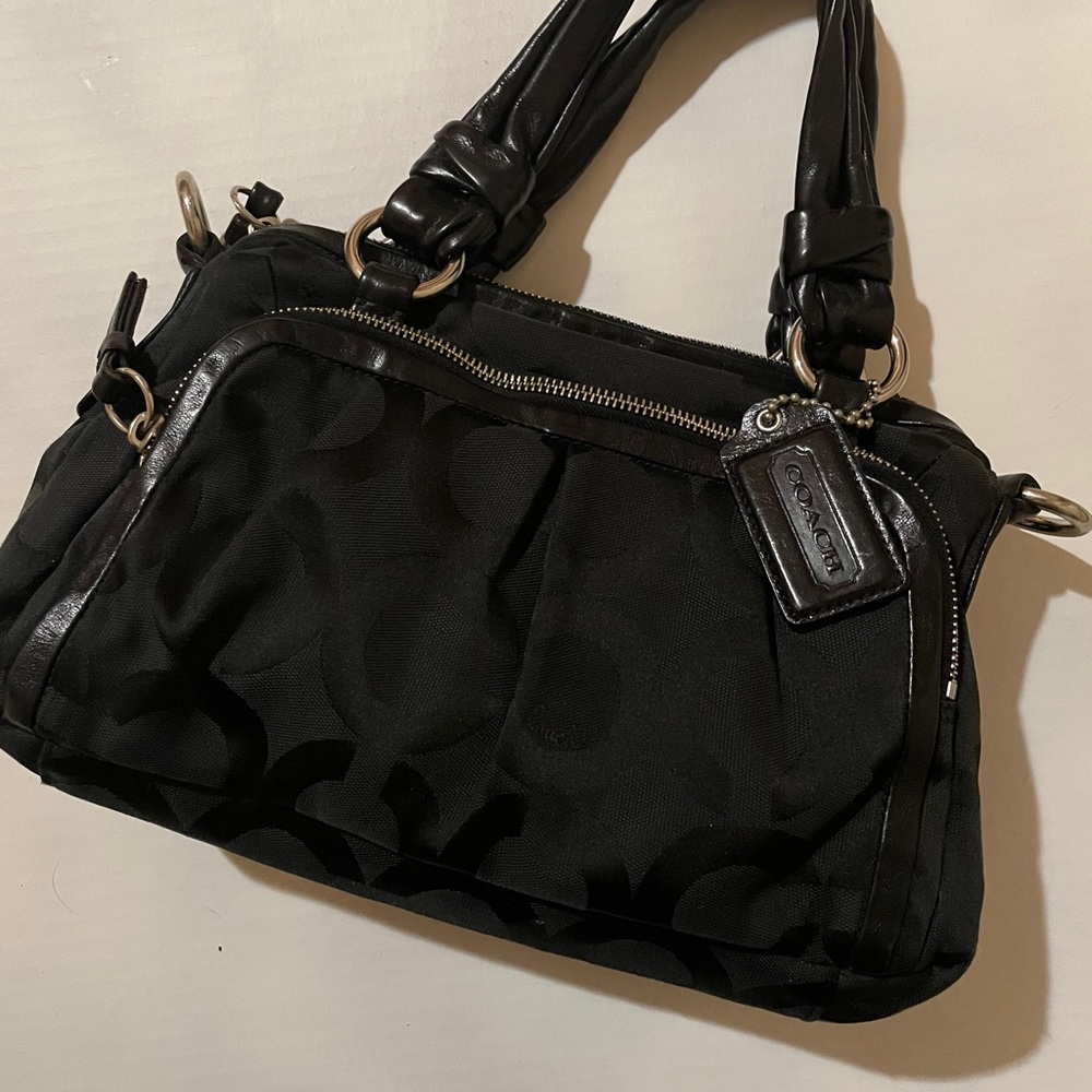 Coach double handle satchel double zipper bag